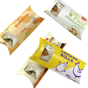 Caja de Papel para Comida para Llevar en Forma de Almohada, para Burritos y Shawarma, Caja de Papel Saludable para Comida Ligera con Ventana - Product Image 2