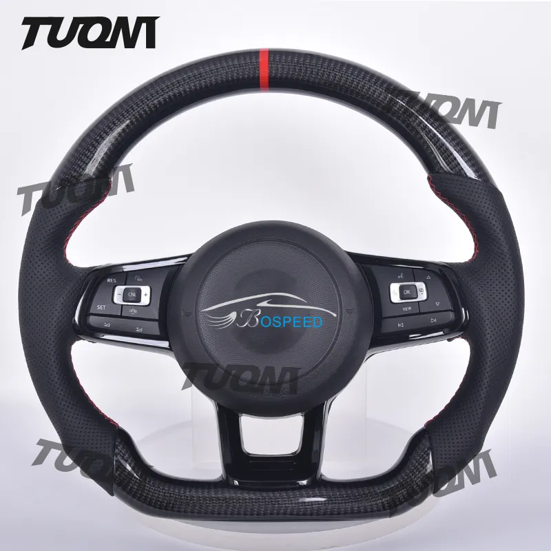 Volante De Carro De Fibra De Carbono Para Volkswagen VW GTI GTS R GLI GTD MK7 Golf 7 Golf7.5 Polo MK6