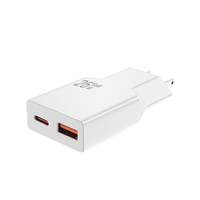 Chargeur de voyage GaN 25W avec ports USB-C et USB-A, adaptateur universel double port LSN-2026AD02