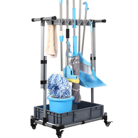 Support de balai amovible Support de balai sur pied Support de vadrouille monté au sol Support de rangement d'outils de nettoyage pour la maison, les écoles, les hôtels, les hôpitaux