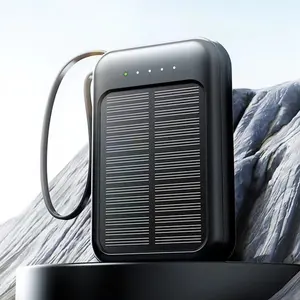 Оптовая продажа на заказ открытый Powerbank солнечной энергии 20000 мАч портативный powerbank Быстрая зарядка 10000 мАч со встроенными кабелями