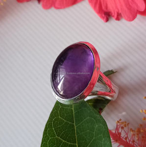 Anillo de Plata de Ley 925 con Gema de Amatista Natural de Corte Ovalado, de Alta Calidad, para Regalo de Boda o Fiesta para Ella - Product Image 5