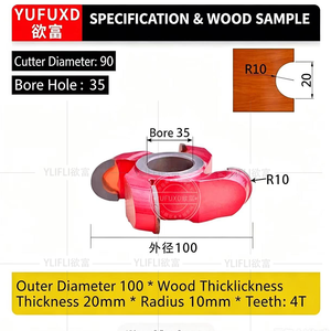 YUFU Hard Metal Woodworking Convex Circular Bottom Forming Milling Cutters HRC 60 Conventional Milling Uncoated 1 Year Warranty - Product Image 3