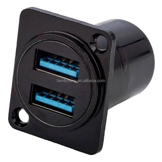 D-Type Module Industrial Panel Mount Female to Female Coupler Connector Ethernet Extension Interface Adapter