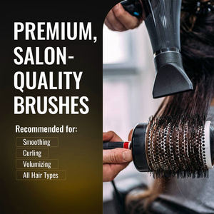 Juego de cepillos de pelo redondos iónicos de cerámica para salón profesional con logotipo personalizado para peinado de secado por soplado - Product Image 3