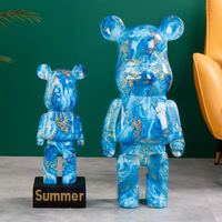 Livraison Gratuite Sculpture au Sol Ours Fluide en Résine Taille Personnalisée pour Décoration Intérieure