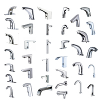 Robinet de lavabo sans contact moderne et classique pour eau froide, à installation sur plan, finition chrome poli