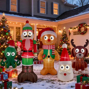 Décorations gonflables de Noël animées <span class=keywords><strong>Casse</strong></span>-noix de <span class=keywords><strong>soldat</strong></span> en plein air globes oculaires rotatifs lumières LED intégrées pour la cour - Product Image 4