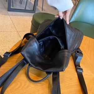 AndoBag <b>Backpack</b> <b>for</b> Women Genuine Cow Leather Large Capacity Fashion Underarm Shoulder Bag Zipper <b>Ladies</b> Handbag 8550 - Product Image 3