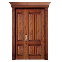 GUJIA Portes d'entrée en bois laqué Double porte d'entrée de luxe Peinture en PU pour appartement résidentiel moderne
