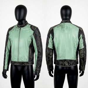 Chaqueta de Cuero Estilo Carreras con Aspecto de Carbono, Chaqueta de Motociclista con Gráficos Personalizados, Abrigo de Moto para Hombre, Protección Avanzada, Ropa Deportiva para Motociclistas - Product Image 1