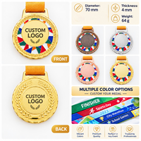 Médaille en métal personnalisée de haute qualité avec émail coloré, médaille de récompense vierge à graver pour les événements sportifs, scolaires, ou souvenirs d'entreprise