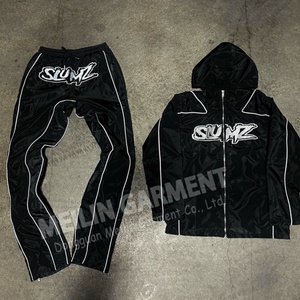 OEM Custom Windbreaker Set Two Piece Set Zipper Nylon <b>Jacket</b> Sweatsuit Nylon Track Pants Suit Windbreaker Tracksuit - Product Image 4