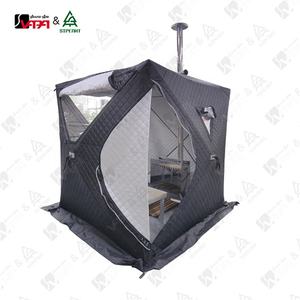 Tente de sauna à cabine <span class=keywords><strong>gonflable</strong></span> avec poêle pour 5 personnes Tente de sauna portable pour le camping extérieur avec banc - Product Image 1