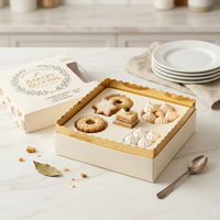Boîte à biscuits rigide de haute qualité en carton pour pâtisserie, desserts et en-cas, emballage avec design personnalisé