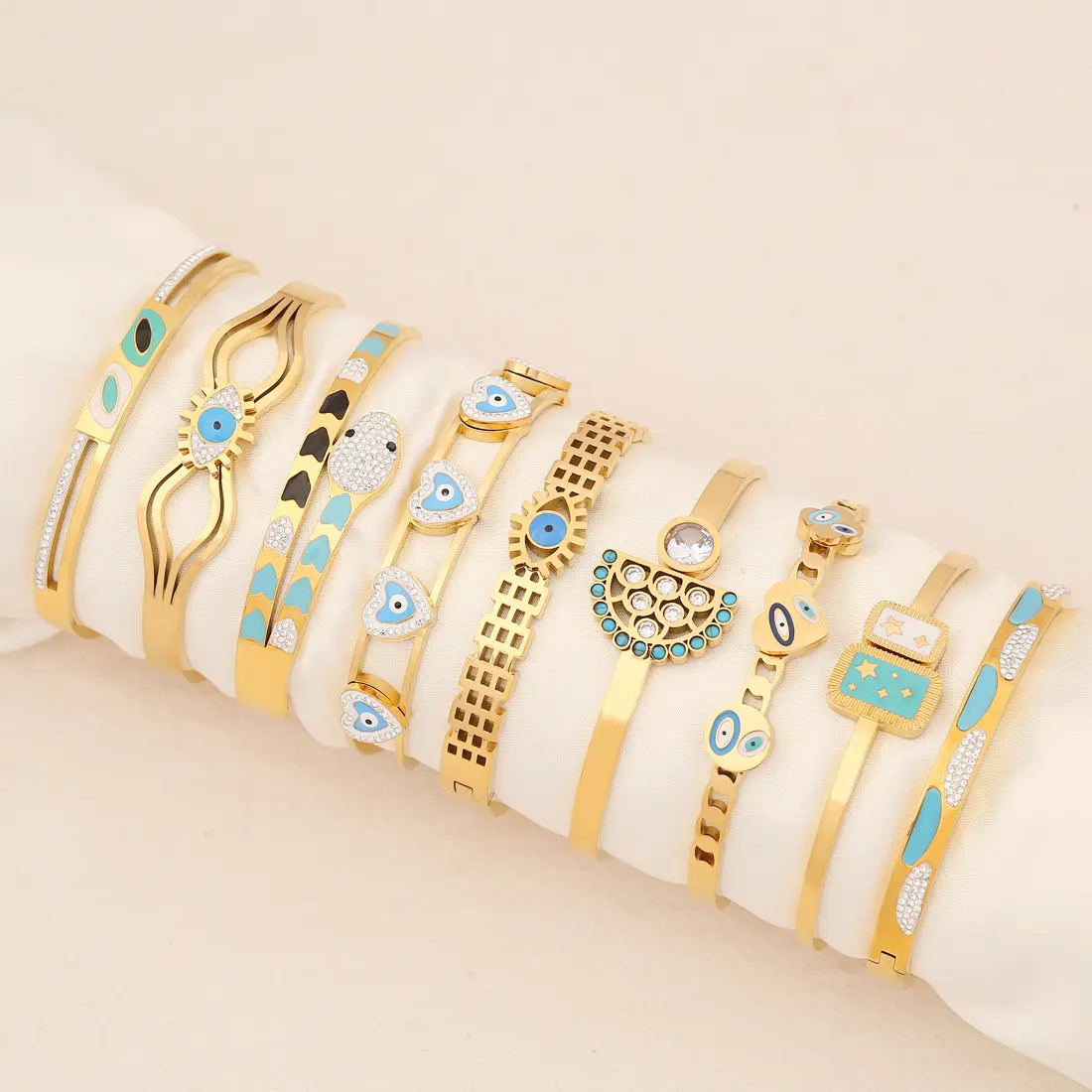 Большое количество оптовых цен эмаль вдохновляет дизайнерский Шарм изысканный модный браслет из нержавеющей стали золотые украшения