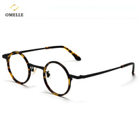 JM169 Diseño de moda Unisex Círculo Marcos ópticos Patwork Acetato y Marco de gafas de titanio