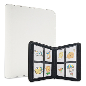 Modenqiu Classeur à fermeture éclair personnalisé à 4 pochettes pour collection de cartes de <span class=keywords><strong>jeu</strong></span>/d'animation <span class=keywords><strong>Porte</strong></span>-cartes en cuir PU - Product Image 2
