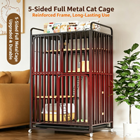 Cage pour chat extra large avec un grand espace libre pour une utilisation en intérieur, villa renforcée pour chat, spécialement conçue pour les chats avec bac à litière, maison pour chat