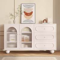 Commode en bois style crème, buffet simple et moderne, rangement mural pour chambre à coucher, chevet, salon