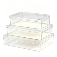 Boîte à pâtisserie rectangulaire empilable en PS transparent de qualité alimentaire, épaisseur 1 mm, pour pâtisseries et vente au détail, directement de l'usine