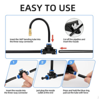 Kit d'irrigation de jardin DIY 12 mm avec pulvérisateur à brume fine 49/66/82/98FT, raccords rapides et rotation à 360° °   Tube flexible
