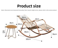 Fauteuil à bascule relaxant en métal, inclinable, pour adulte, style transitionnel, pour extérieur, cour, terrasse, balcon, en tissu, pour la sieste et les loisirs