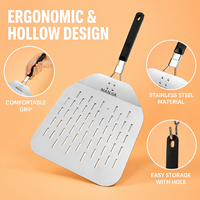 Pelle à pizza en acier inoxydable avec poignée pliable, pelle à pizza pour four, cuisine, transfert de gâteaux, retourne-pizza, spatule à pizza