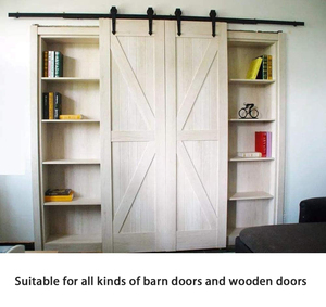 Matte Black Carbon Steel Arrow Heart Shaped Sliding Barn Door <b>Hardware</b> Kit Single Double Bypass Interior Wood Glass Door Track - Product Image 3