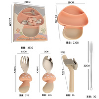 Usine en gros mignon maïs bébé Silicone couverts ensemble paille bavoir fourchette cuillère sans BPA enfant en bas âge Support personnalisation