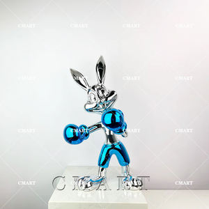 Figura Decorativa de Conejo Boxeador, Adorno de Lujo para el Hogar, Escultura Pop Art de Chica Boxeadora - Product Image 3