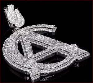 Most Selling <b>Silver</b> Plated Moissanite Diamond Hip Hop <b>Pendant</b> Iced Style Fashion Jewelry Necklace <b>for</b> <b>Men</b> Women <b>For</b> Sale - Product Image 2