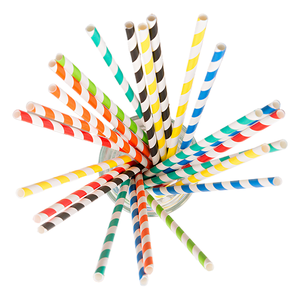 Chất lượng cao đầy màu sắc sọc giấy uống ống hút compostable dùng một lần hoàn hảo cho cupcakes bánh Pops sô cô la xử lý - Product Image 1