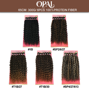 Extensions de cheveux synthétiques Julianna, lot de 6 pièces, 65 cm, bouclées Jerry Water, tissage doux, résistantes à la chaleur, en <span class=keywords><strong>fibre</strong></span> protéinée Opal - Product Image 6