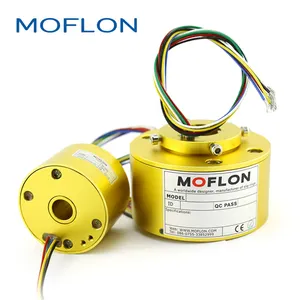 Moflon Sikat Karbon Elektrik dengan Lubang 360, Cincin Slip Brushless Putar