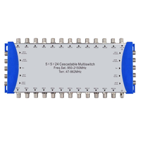 Multicommutateur satellite 5 pouces, 5 entrées, 24 sorties, cascade, multicommutateur 5 Sat Diseqc 2.0 pour Smartv CATV