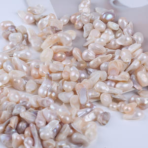 Perles d'eau douce baroques blanches d'aquaculture de 7-9 mm, perles naturelles en vrac avec coquille adhésive non poreuse - Product Image 5