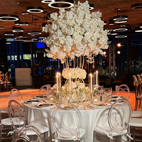 Support à fleurs double anneau en métal doré pour fleurs artificielles en soie, idéal pour la décoration de centre de table de mariage