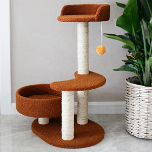 Neues Design Modernes Sisal seil Holz Kratz baum Turm Holz Kratz baum Großer Kratz baum Turm - Product Image 3