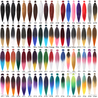 Tresses Pré-Étireées Professionnelles Cheveux Synthétiques Anti-Démangeaisons Fibre Thermo-Fixable 26'' Ombre Texture Yaki Extensions de Cheveux à Tresser