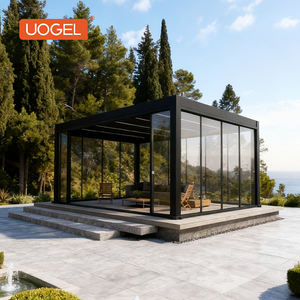 Pérgola Exterior de Aluminio Personalizable UOGEL C7 de 4x6 Metros |   Techo de Celosía con Opción de Cortina Enrollable |   Recubrimiento en Polvo Ecológico - Product Image 1