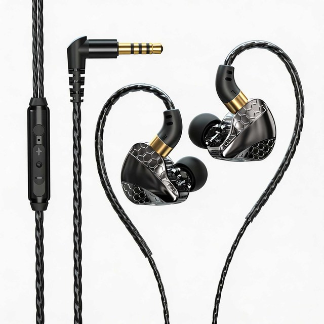 Wired Sport Earbuds with Mic 3.5mm / Type-C Over-Ear Headphone for Gaming & Running