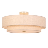 Nouvelle conception de plafonnier en tissu à double niveau de style nordique, lampe en lin pour chambre à coucher, salon, décoration intérieure