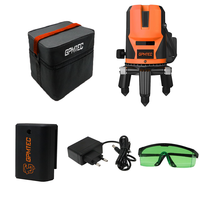 Niveau laser rotatif automatique auto-nivelant DINLI GT-X3 5 lignes vert de haute qualité avec pieds en caoutchouc, précision 1 mm/7 m, garantie 3 ans