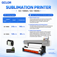 Impresora de Sublimación Digital GCLOR GC-1808A de 1820 mm para Cabezal I3200, Máquina de Impresión Textil de Poliéster de Alta Velocidad con Rollo de Papel, Nueva