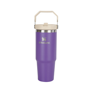 Mug de voyage isotherme 30oz en acier inoxydable mat avec paille rabattable et poignée - Product Image 2