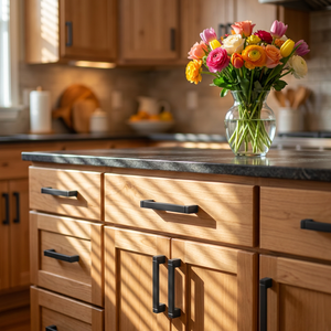 Modern <strong>Square</strong> Flat Matt <strong>Black</strong> Aluminum 76/96/128/160/305mm Kitchen Cabinet Dresser <strong>Drawer</strong> Furniture OEM Factory High Quality - Product Image 3