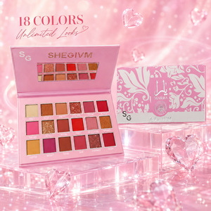 Paleta <span class=keywords><strong>de</strong></span> Sombras <span class=keywords><strong>de</strong></span> Ojos SHEGIVM MARRA <span class=keywords><strong>de</strong></span> 18 Colores, Mate, Brillante, con Estuche Floral Rosa, Alta Pigmentación, Larga Duración - Product Image 2