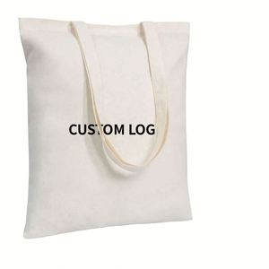 Bolsas de Compras de Algodón Reutilizables Ecológicas para Mujer, con Bolsillo, Logotipo Personalizado Impreso, Precio de Fábrica, Bolsas de Lona con MOQ Bajo - Product Image 2
