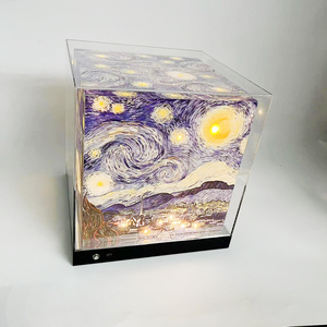 Thiết kế độc đáo Acrylic Cube đèn phòng khách Acrylic trang trí ánh sáng có thể sạc lại Acrylic hiển thị đèn với nút cảm ứng - Product Image 1